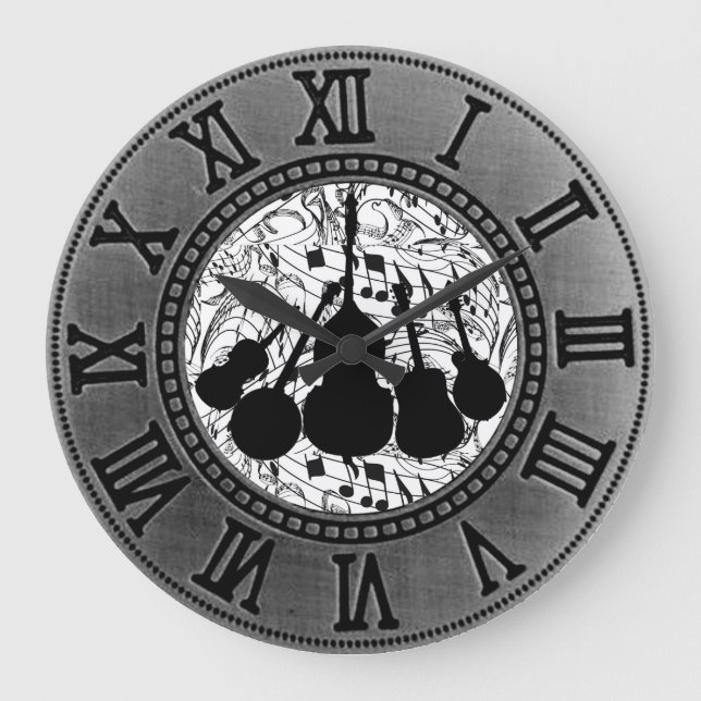 5 PIECE BLUEGRASS BAND LARGE CLOCK (Front)