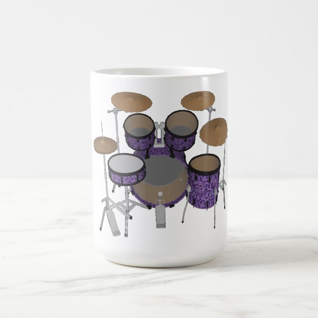 5 Piece Drum Kit: Custom Violet Finish: Coffee Mug (Center)