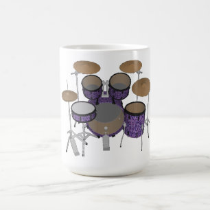 5 Piece Drum Kit: Custom Violet Finish: Coffee Mug