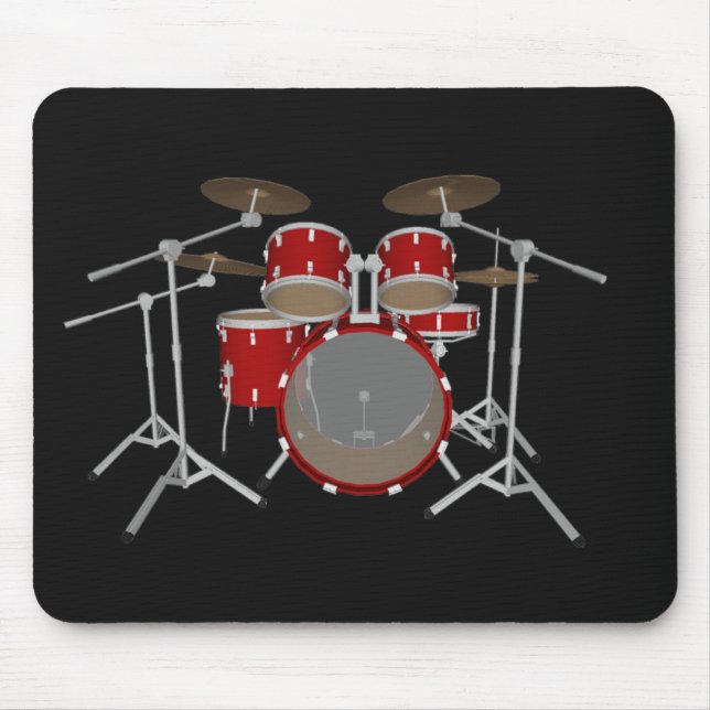 5 Piece Drum Kit - Red Finish - Drums Mousepad (Front)