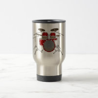 5 Piece Drum Kit - Red - Travel Mug - Drum Set