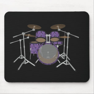 5 Piece Drum Set - Custom Violet Drums - Mousepad