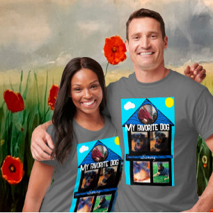 5-place Photo Slots Template Favourite Pet T-Shirt
