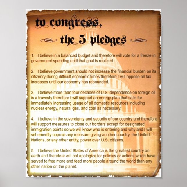 5 Pledges Glenn Beck Poster (Front)