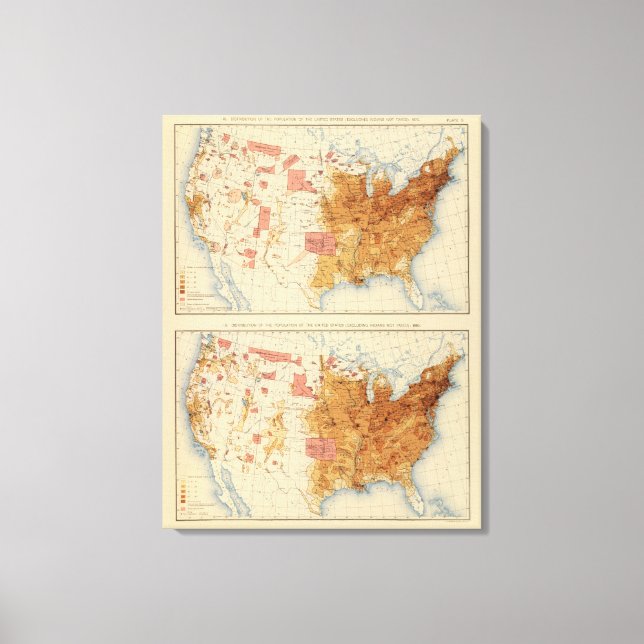 5 Population 1870, 1880 Canvas Print (Front)