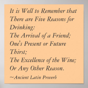 5 Reasons for Drinking Poster