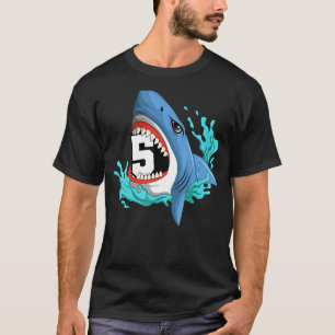 5 Shark Birthday Animal Themed Bday Party Celebrat T-Shirt