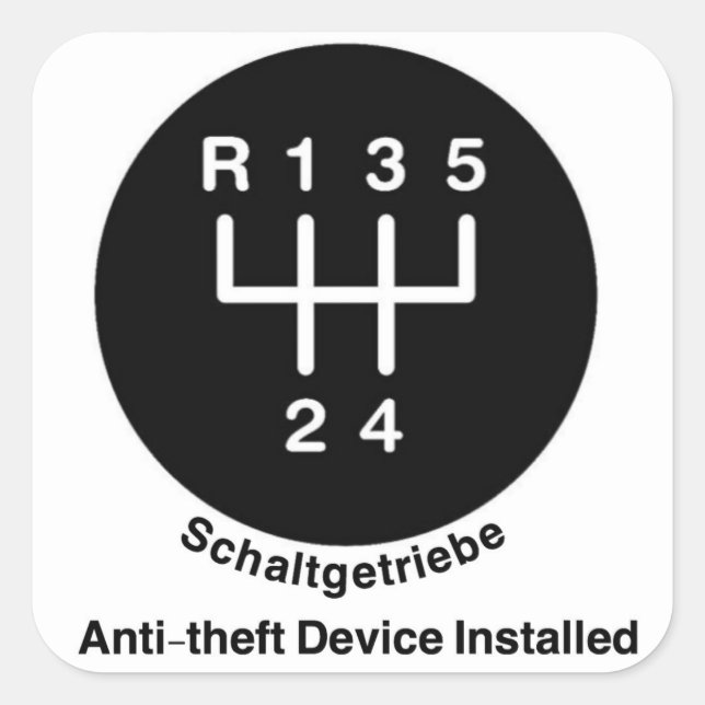 5-Speed Anti-theft Device Sticket Square Sticker (Front)