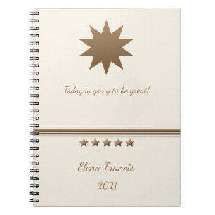 5 Star Brushed Gold and Cream Professional Notebook
