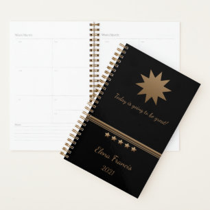 5 Star Brushed Gold Black Professional Business Planner