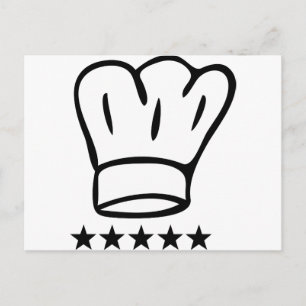 5 star chefhat postcard