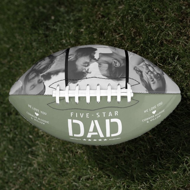 5 STAR DAD Modern Cool 3 Photo Father's Day Football (Creator Uploaded)