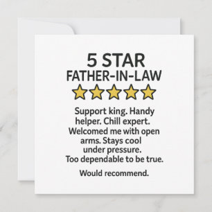 5 Star Father-In-Law  Card
