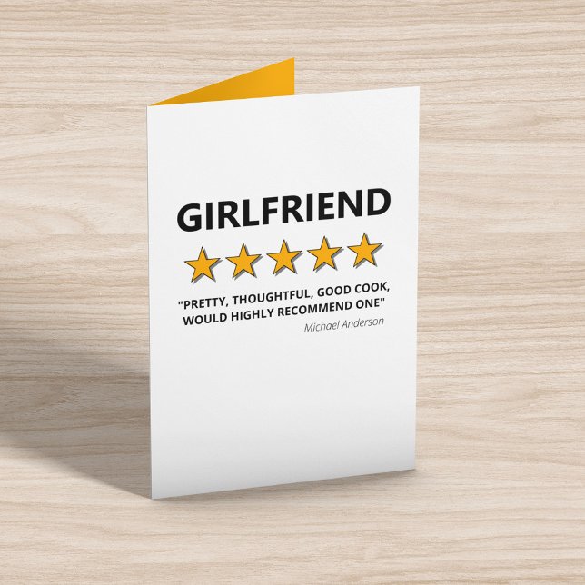 5 Star Girlfriend Funny Valentines Day Holiday Card (Creator Uploaded)