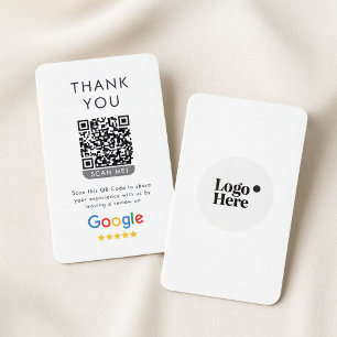 5 Star Google Review With Thank You and QR Code Business Card