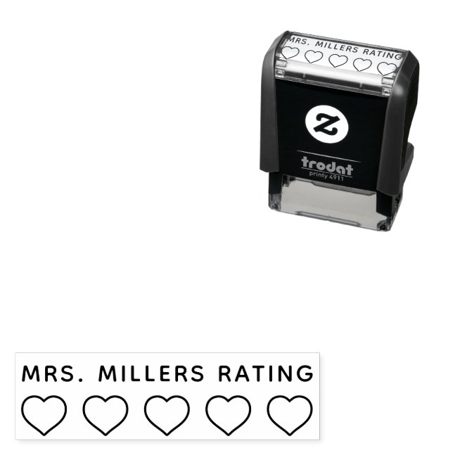 5 Star Hearts Rating Review Book Teacher  Self-inking Stamp (In Situ)