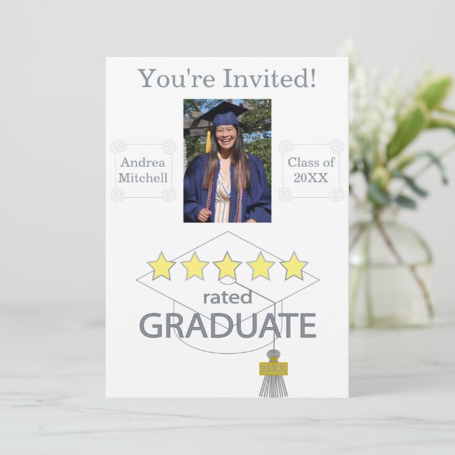 5 Star Rated Graduate Invitation (Standing Front)