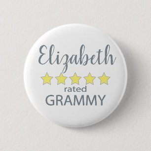 5 Star Rated Grammy 6 Cm Round Badge