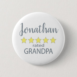 5 Star Rated Grandpa 6 Cm Round Badge