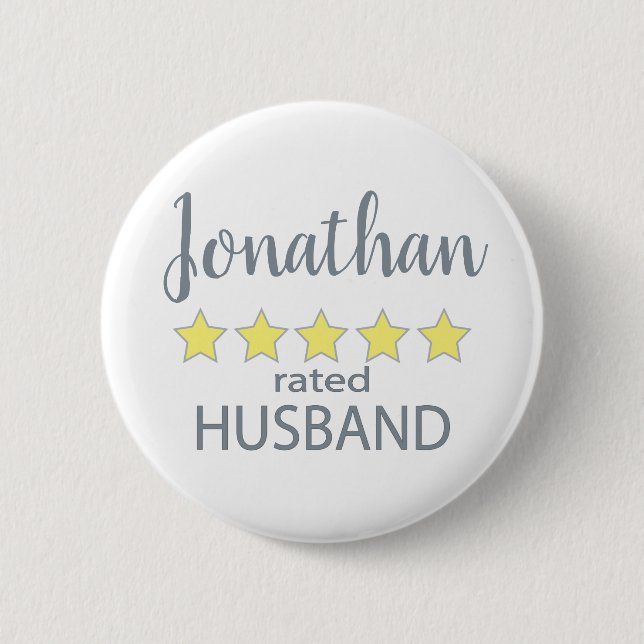 5 Star Rated Husband 6 Cm Round Badge (Front)