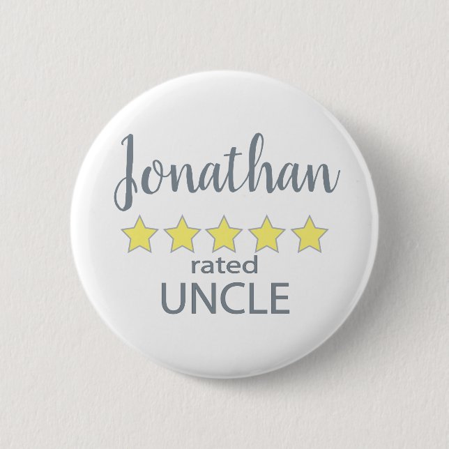 5 Star Rated Uncle 6 Cm Round Badge (Front)