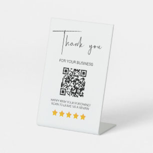5 Star Review Business Reviews QR Code Business Pedestal Sign