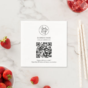 5 Star Review QR Code Business Review Request Napkin