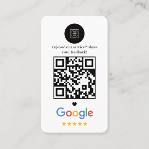 5 Star Review QR Pink Business Card