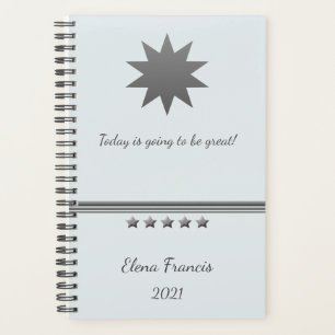 5 Star Silver Text Professional Notebook Planner