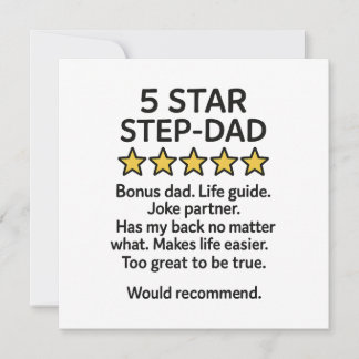 5 Star Step-Dad Card