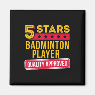 5 Stars Badminton Player - Funny Racquet Sport Gif Magnet