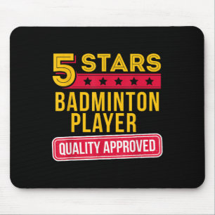 5 Stars Badminton Player - Funny Racquet Sport Gif Mouse Pad