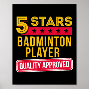 5 Stars Badminton Player - Funny Racquet Sport Gif Poster