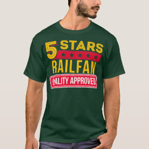 5 Stars Railfan Train Buff amp Railway Enthusiast  T-Shirt