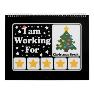 5 Stars Xmas Tree Am Working For Christmas Break Calendar