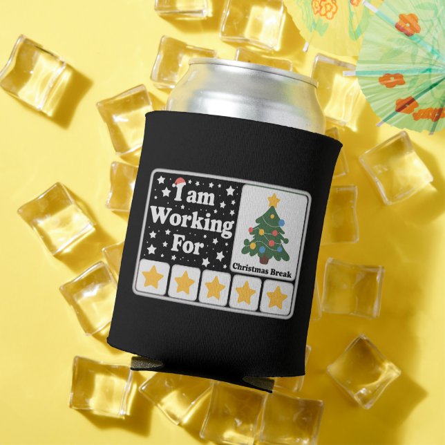 5 Stars Xmas Tree Am Working For Christmas Break Can Cooler (In Situ Summer)