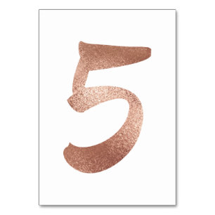 5 Table  Number White Metallic Pink Rose Gold