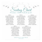 5 Table Teal & Gray Elegant Wedding Seating Chart
