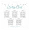 5 Table Teal & Gray Elegant Wedding Seating Chart