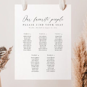 5 Tables Our Favourite People Seating Chart