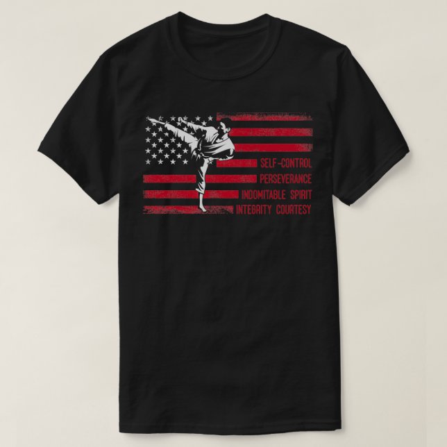 5 Tenets American Taekwondo Fighting 1 T-Shirt (Design Front)