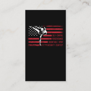 5 Tenets American Taekwondo Fighting Business Card