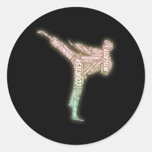 5 Tenets of Taekwondo Martial Arts Classic Round Sticker