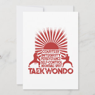 5 Tenets Of Taekwondo Thank You Card