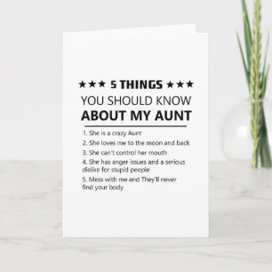 5 Things You Should Know About My Aunt Niece Nephe Card