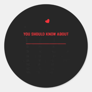 5 Things You Should Know About My Grandma Funny Fa Classic Round Sticker