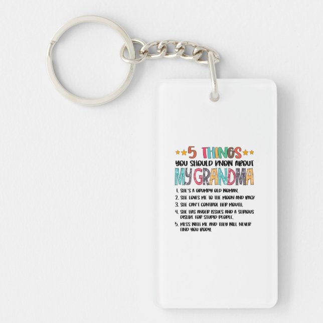 5 Things You Should Know About My Grandma Hallowee Key Ring (Front)