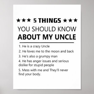 5 Things You Should Know About My Uncle-funny Fami Poster
