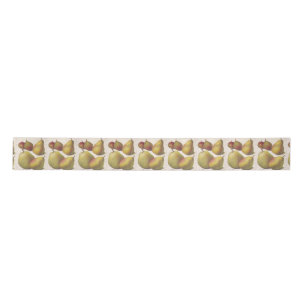 5 vintage pears illustrated satin ribbon
