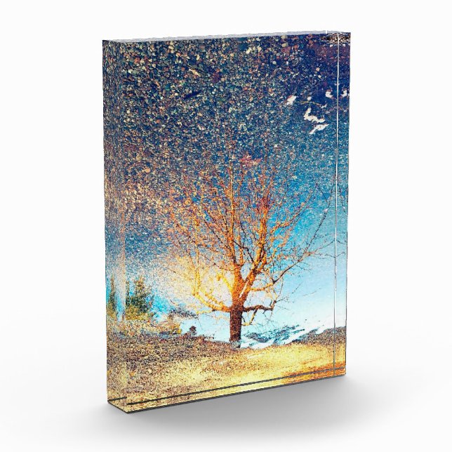 5"x7" Acrylic Photoblock || Cherry Tree Puddle (Left)